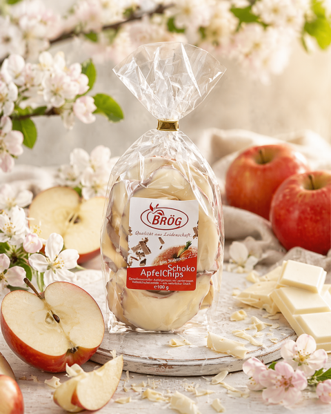 Schoko-Apfelchips Weiss 100g